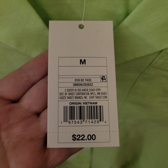 A New Day Lime Green Women's Button-Up Short Sleeve Top - Picture 6 of 6